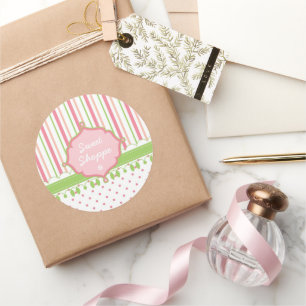 Sticker Rond Sweet Shop Pastel Stripes