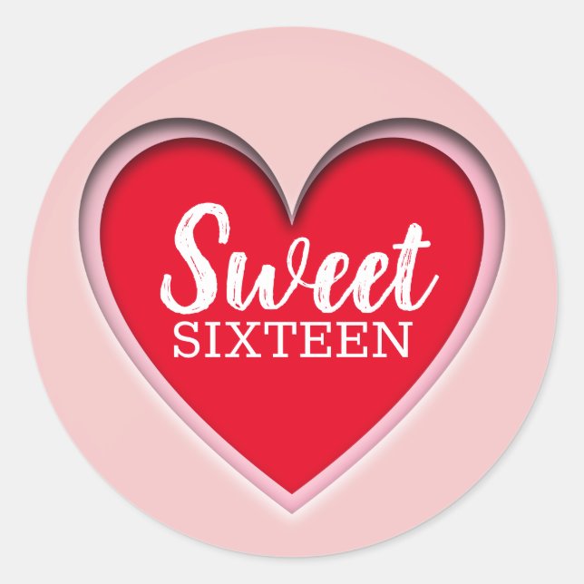 Sticker Rond Sweet sixteen (Devant)
