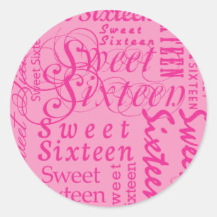 Sticker Rond Sweet sixteen
