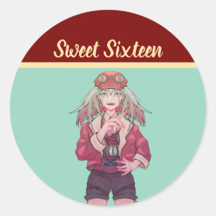 Sticker Rond Sweet Sixteen Anime, Source