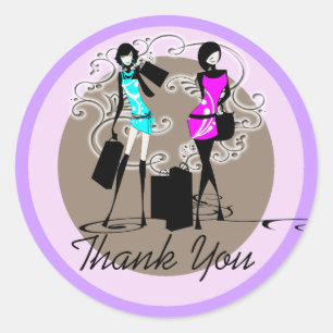 Sticker Rond "Sweet sixteen filles mode divas shopping