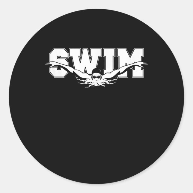 Sticker Rond Swim Swimmers Compétition Nage Don d'Athlétisme (Devant)