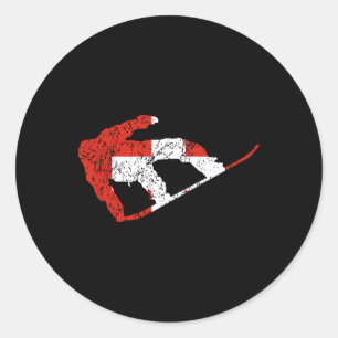 Sticker Rond Swiss Snowboarder Suisse Cool Drapeau Snowboardi