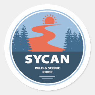 Sticker Rond Sycan Wild Et Rivière Pittoresque Oregon