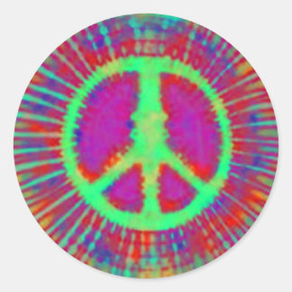 Sticker Rond SYMBOLE Abstrait DE Cravate Psychédélique-Dye DE L