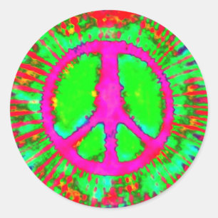 Sticker Rond SYMBOLE Abstrait DE Cravate Psychédélique-Dye DE L