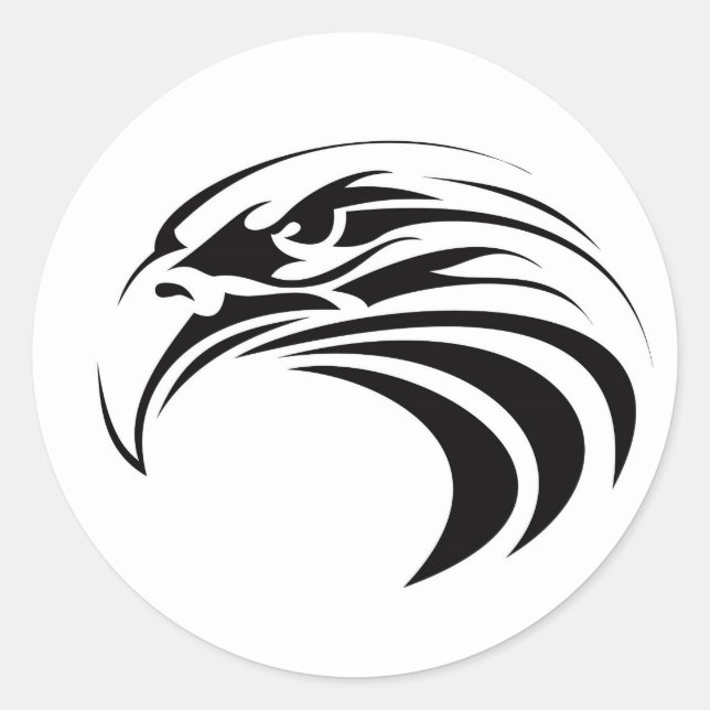 Sticker Rond symbole américain aigle tribal tatouage (Devant)
