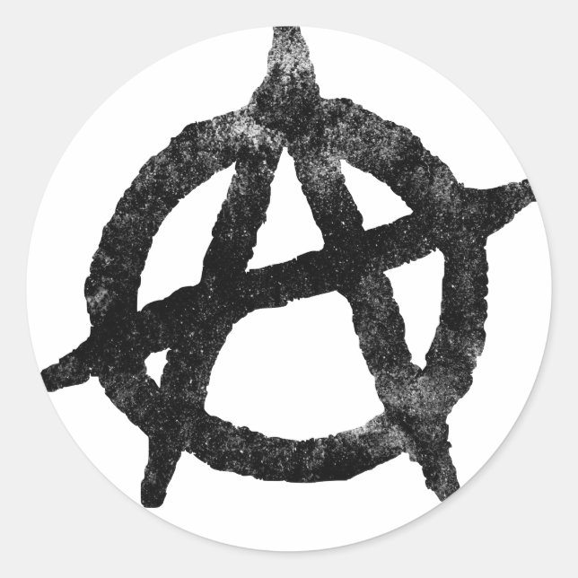 Sticker Rond symbole anarchique 'cercle a' (Devant)