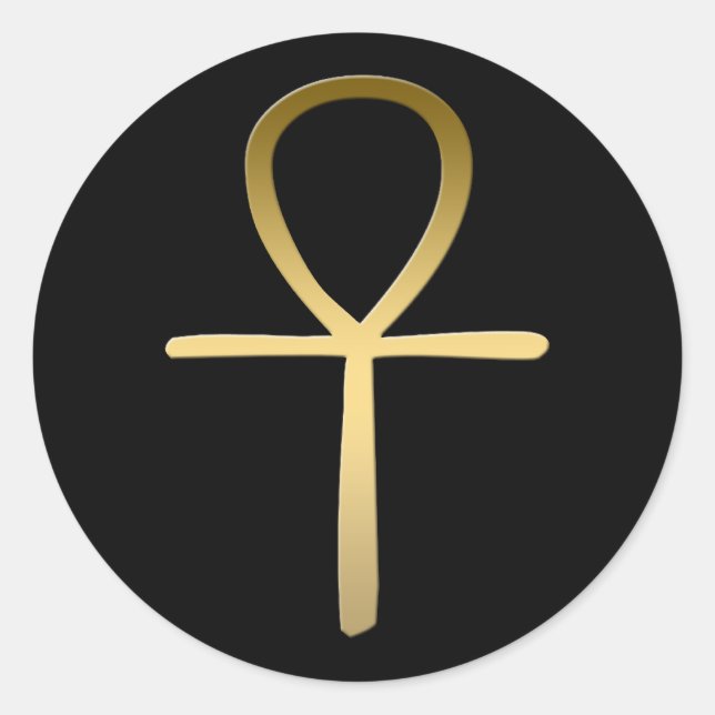 Sticker Rond Symbole Ankh cross-égyptien (Devant)