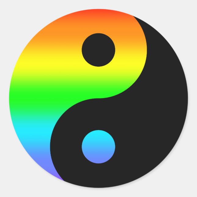 Sticker Rond Symbole arc-en-ciel Yin Yang (Devant)