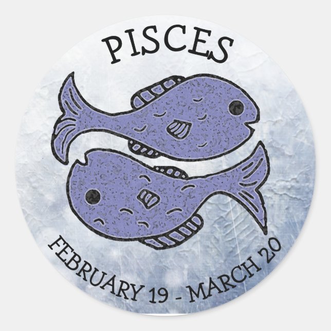 Sticker Rond Symbole astrologique zodiaque Pisces Horoscope (Devant)