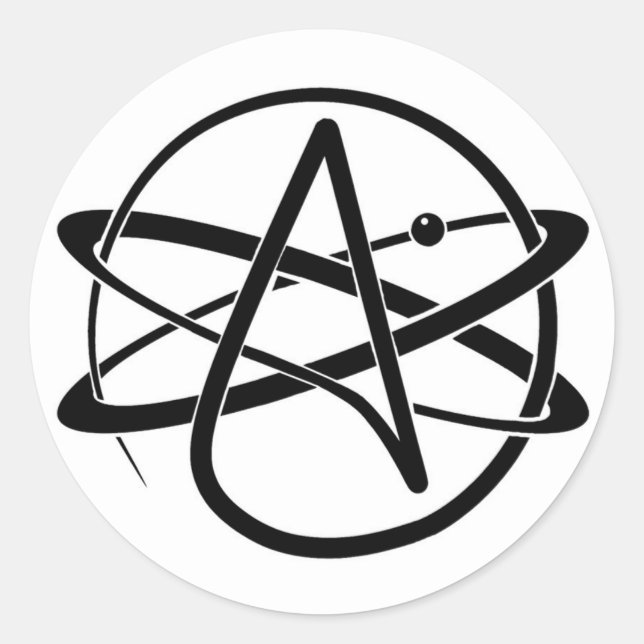 Sticker Rond Symbole athée (Devant)