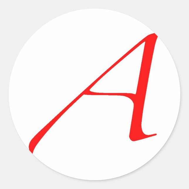 Sticker Rond Symbole athée (rouge A) (Devant)