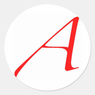 Sticker Rond Symbole athée (rouge A)