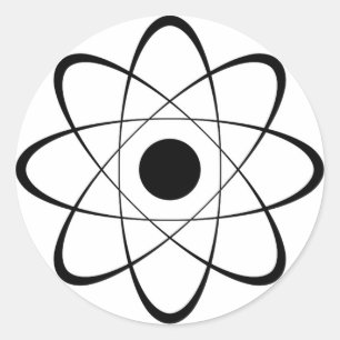 Sticker Rond Symbole Atom Stylisé