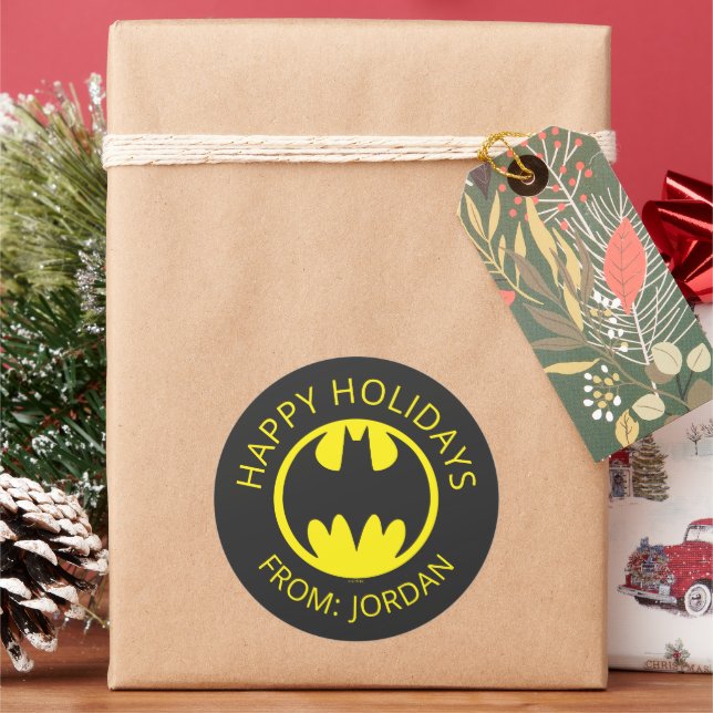 Sticker Rond Symbole Batman | Bat Circle Logo | Joyeuses fêtes (vacances)