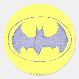 Sticker Rond Symbole Batman Carnet de croquis en violet