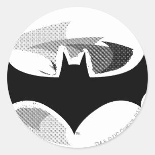 Sticker Rond Symbole Batman Logo Black Shadow