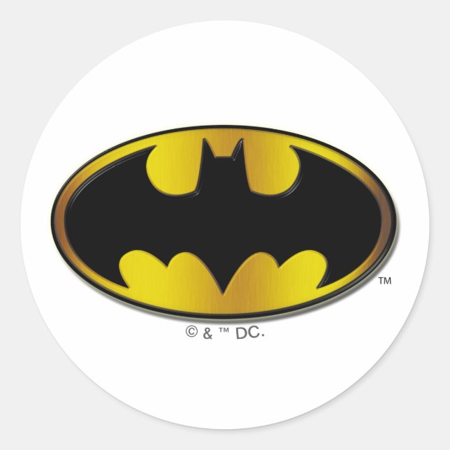 Sticker Rond Symbole Batman | Logo de dégradé ovale (Devant)