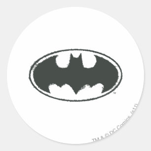Sticker Rond Symbole Batman Logo noir Spray