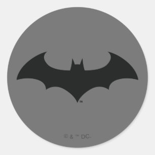 Sticker Rond Symbole Batman   Logo Simple Bat Silhouette