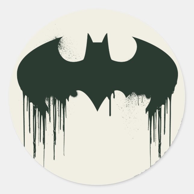 Sticker Rond Symbole Batman | Logo Spraypaint (Devant)