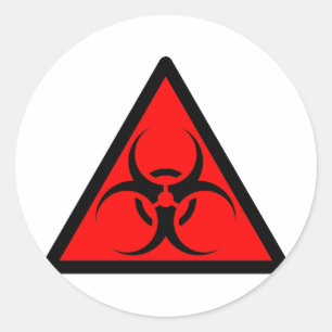 Sticker Rond Symbole Bio Hazard ou Biodanger Signal Avertisseme