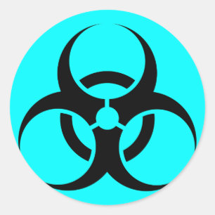 Sticker Rond Symbole Bio Hazard ou Biodanger Signal Avertisseme