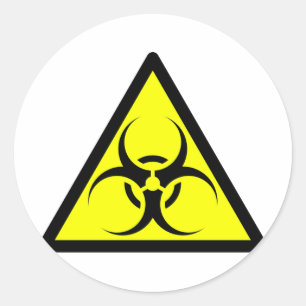 Sticker Rond Symbole Bio Risque ou Biodanger Signal Avertisseme