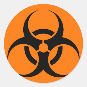 Sticker Rond Symbole Bio Risque ou Biodanger Signal Avertisseme