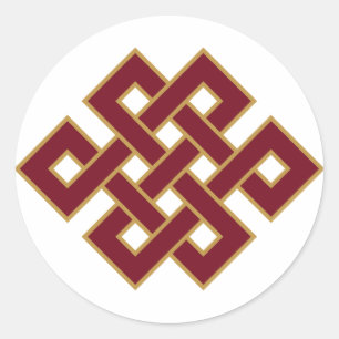 Sticker Rond Symbole bouddhiste du nœud sans fin