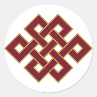 Sticker Rond Symbole bouddhiste du nœud sans fin
