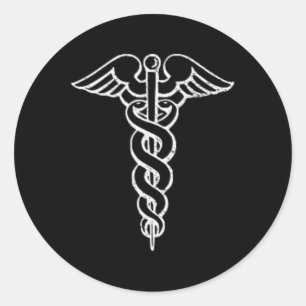 Sticker Rond Symbole Caduceus Infirmière Médecin Rn Np Na Hospi