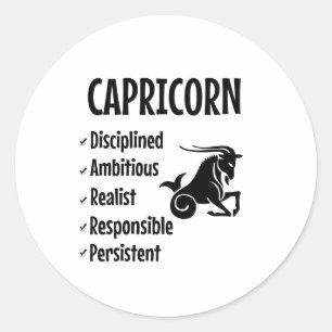 Sticker Rond Symbole Capricorne
