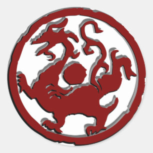 Sticker Rond Symbole chinois antique : Dragon
