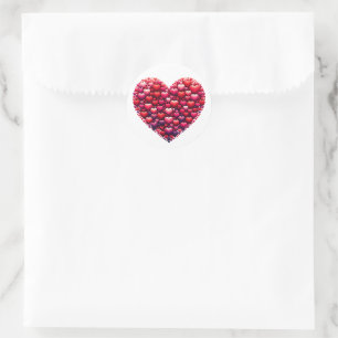 Sticker Rond Symbole classique d'amour du coeur rouge