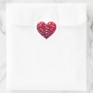 Sticker Rond Symbole classique d'amour du coeur rouge