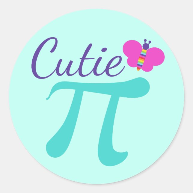 Sticker Rond Symbole Cutie Pi Pun mathématique (Devant)