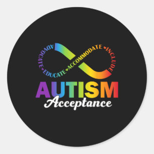 Sticker Rond Symbole d'acceptation de la sensibilisation sur l'