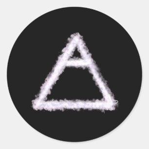 Sticker Rond Symbole d'alchimie de l'élément d'air émietté
