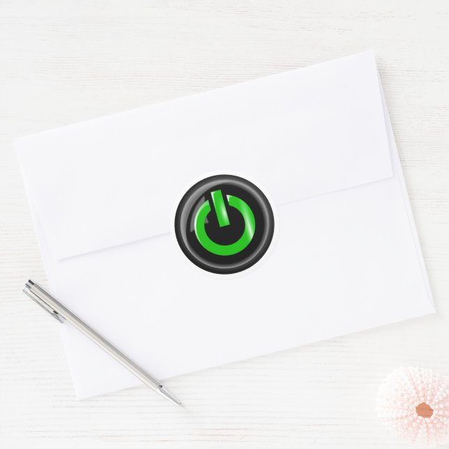 Sticker Rond Symbole d'alimentation (Enveloppe)