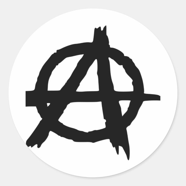 Sticker Rond Symbole d'anarchie (Devant)