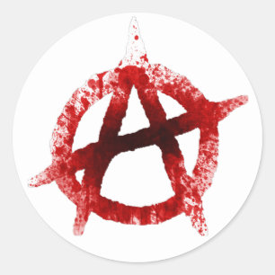 Sticker Rond Symbole d'anarchie d'éclaboussure de sang
