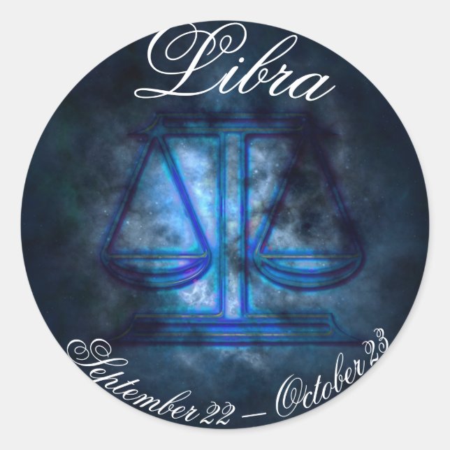 Sticker Rond SYMBOLE D'Astrologie Libra Horoscope Échelle Symbo (Devant)