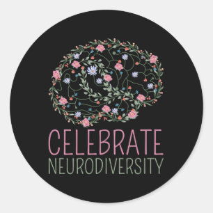 Sticker Rond Symbole d'autisme infini Célébrer la neurodiversit