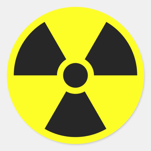 Sticker Rond Symbole d'avertissement de rayonnement (Devant)