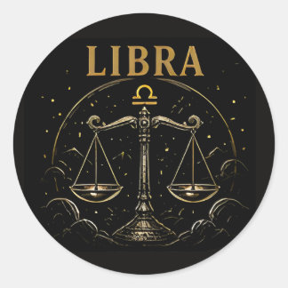 Sticker Rond Symbole de Balance de la Vierge Moderne Astrologie