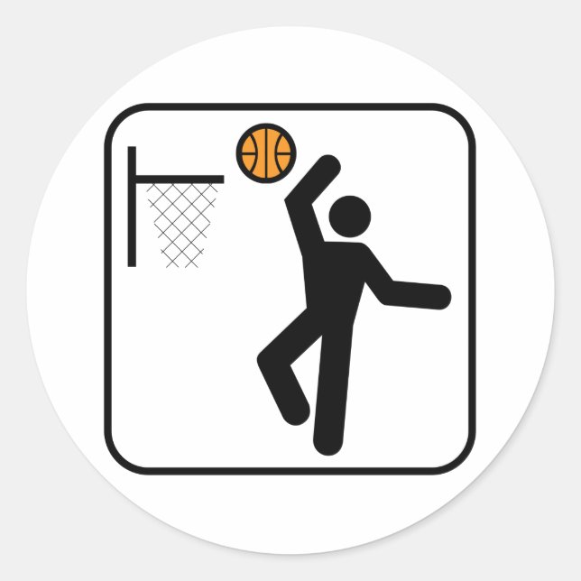 Sticker Rond Symbole de basket-ball (Devant)