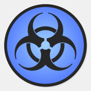 Sticker Rond Symbole de bioaléa bleu