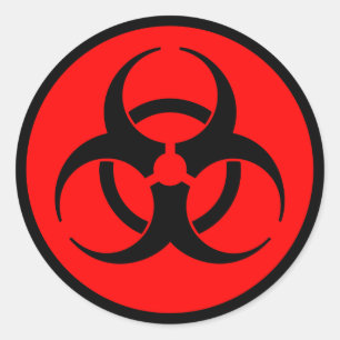 Sticker Rond Symbole de bioaléa rouge